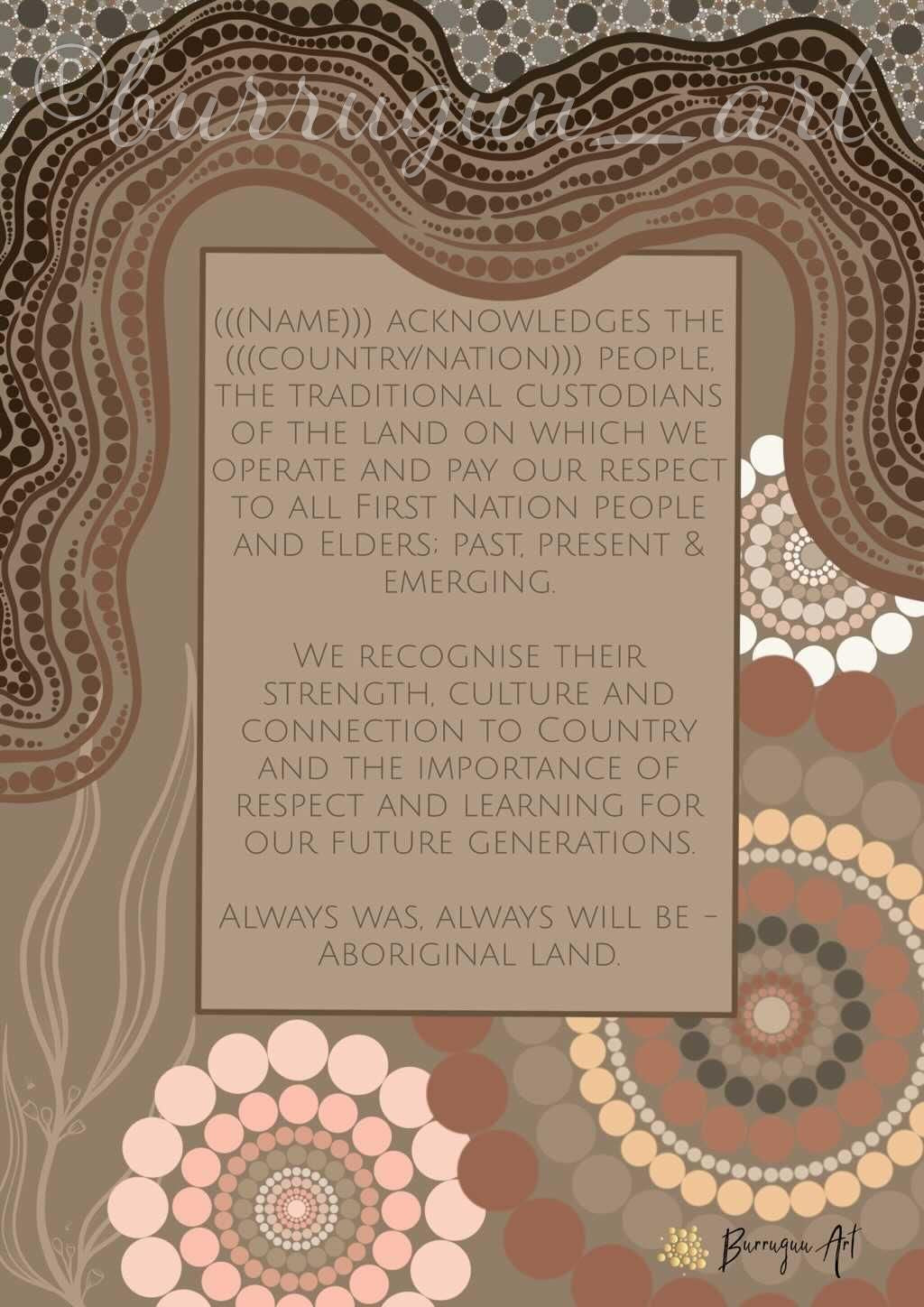 Acknowledgement of Country - Personalised